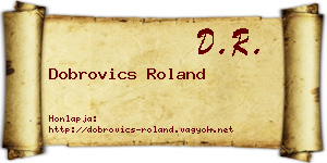 Dobrovics Roland névjegykártya